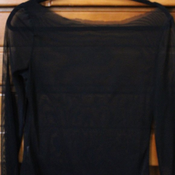 Altered Boat Neck Mesh Long Sleeve Top - Picture 5 of 5